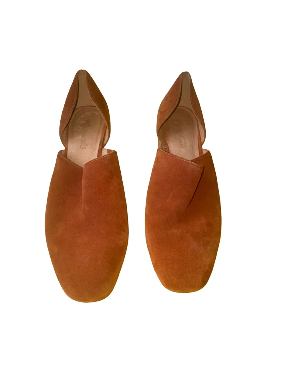 Madewell, the Kirstie low-cut suede‎ booties in rust orange size 9.5